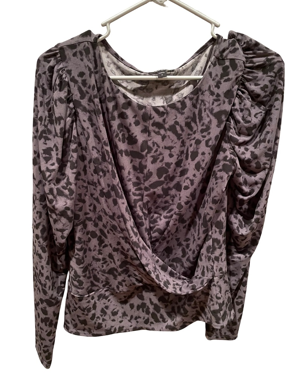 Express Animal-Print Draped Blouse
